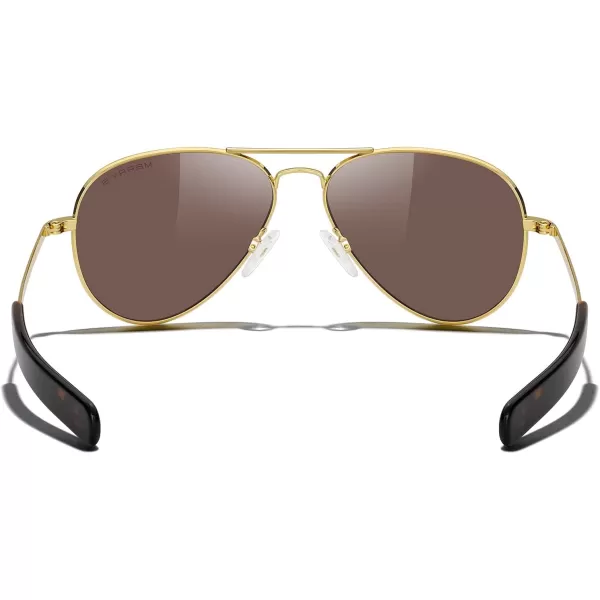 MERRYS Classic Aviator Military Polarized Sunglasses for Men or Women S856223k Gold FrameGold Mirror Polarized Lens