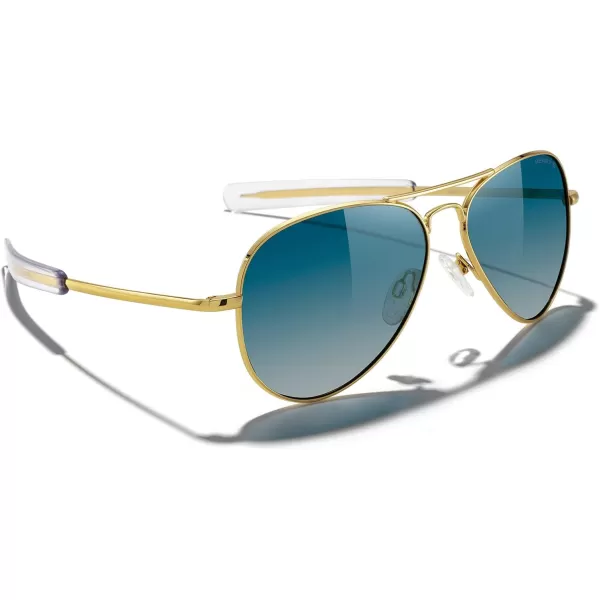 MERRYS Classic Aviator Military Polarized Sunglasses for Men or Women S856223k Gold FrameGreen Gradient Polarized Lens