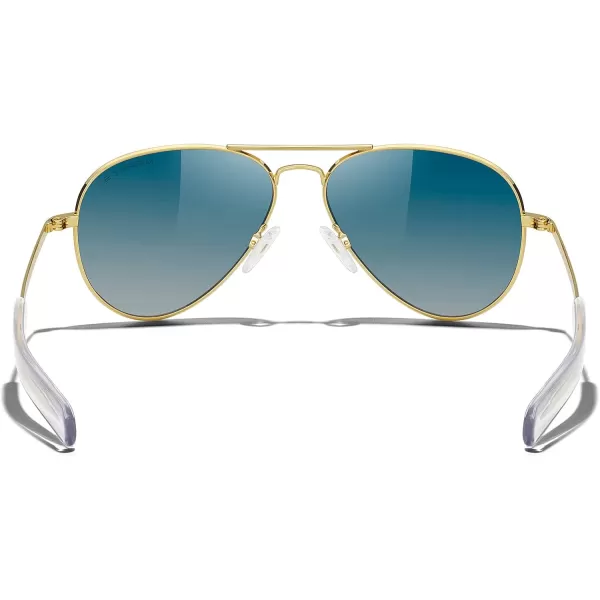 MERRYS Classic Aviator Military Polarized Sunglasses for Men or Women S856223k Gold FrameGreen Gradient Polarized Lens