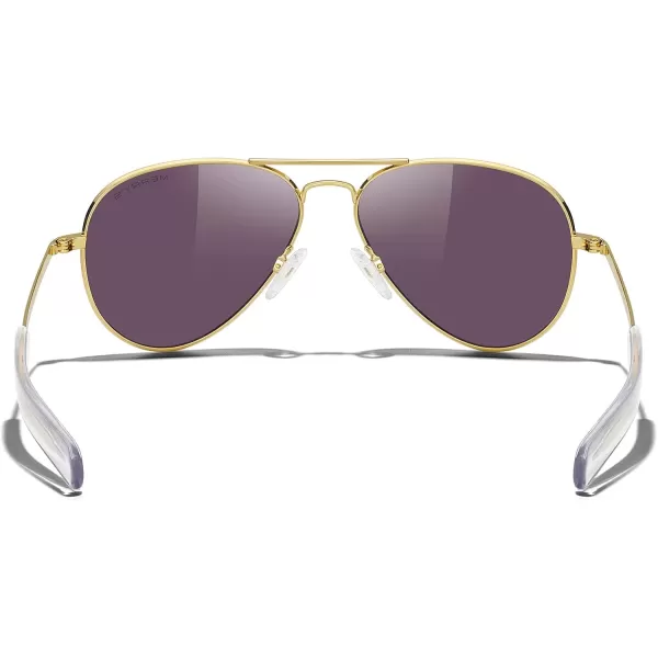 MERRYS Classic Aviator Military Polarized Sunglasses for Men or Women S856223k Gold FrameGreen Mirror Polarized Lens