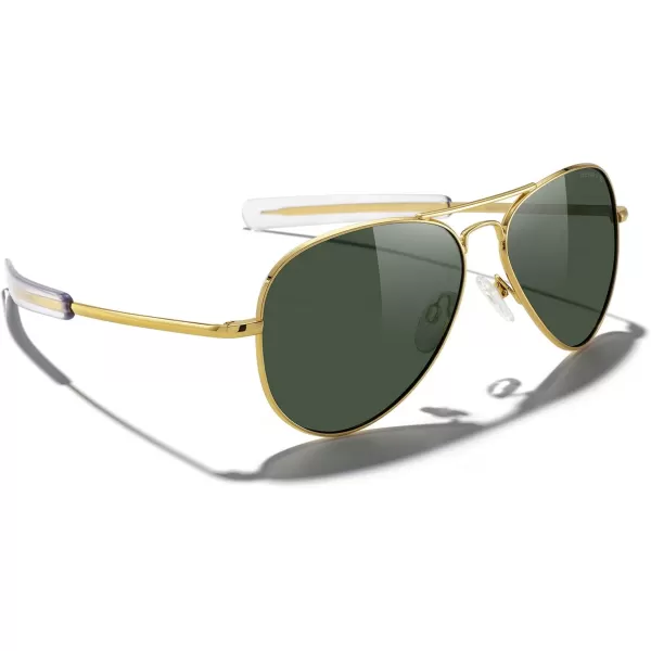 MERRYS Classic Aviator Military Polarized Sunglasses for Men or Women S856223k Gold FrameGreen Polarized Lens