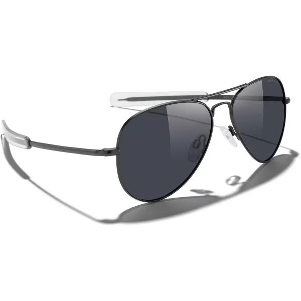 MERRYS Classic Aviator Military Polarized Sunglasses for Men or Women S8562Gun FrameBlack Polarized Lens