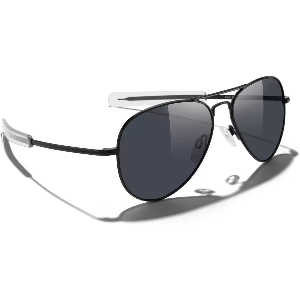 MERRYS Classic Aviator Military Polarized Sunglasses for Men or Women S8562Matte Black FrameBlack Polarized Lens