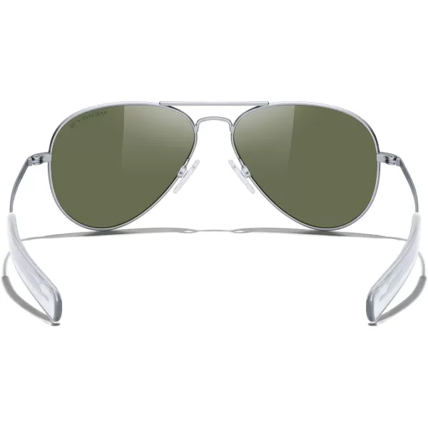 MERRYS Classic Aviator Military Polarized Sunglasses for Men or Women S8562Matte Chrome FrameDark Blue Mirror Polarized Lens