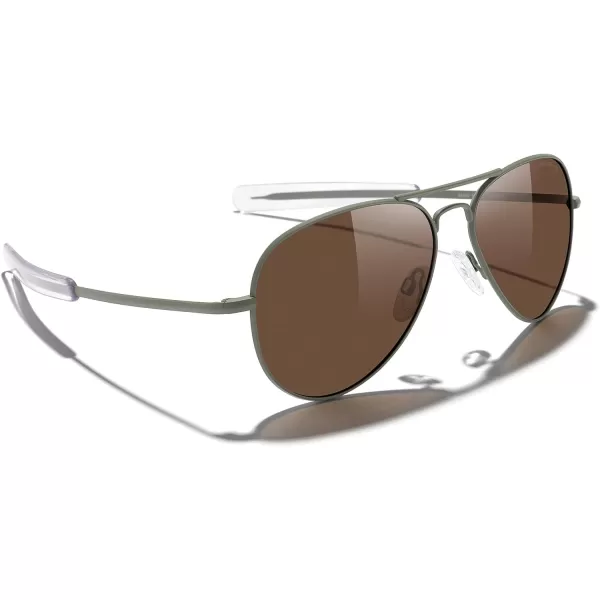 MERRYS Classic Aviator Military Polarized Sunglasses for Men or Women S8562Military Olive FrameAmerican Tan Polarized Lens