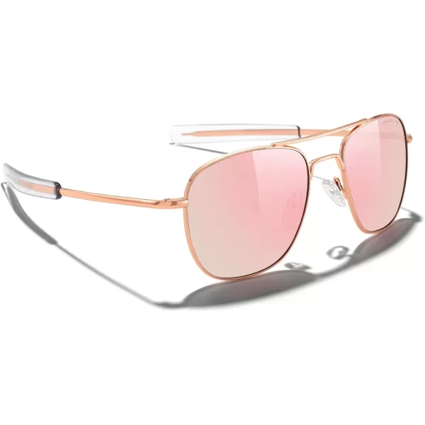 MERRYS Classic Square Aviator Military Polarized Sunglasses for Men or Women S863622k Rose Gold FrameRose Gold Polarized Lens