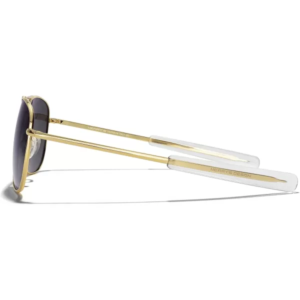 MERRYS Classic Square Aviator Military Polarized Sunglasses for Men or Women S863623k Gold FrameBlack Gradient Polarized Lens