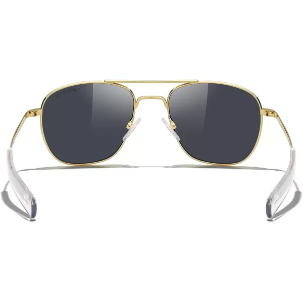 MERRYS Classic Square Aviator Military Polarized Sunglasses for Men or Women S863623k Gold FrameBlack Polarized Lens