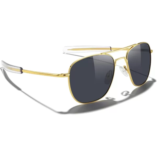 MERRYS Classic Square Aviator Military Polarized Sunglasses for Men or Women S863623k Gold FrameBlack Polarized Lens