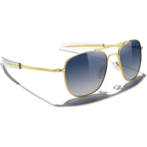 MERRYS Classic Square Aviator Military Polarized Sunglasses for Men or Women S863623k Gold FrameBlue Tinted Gradient Polarized Lens