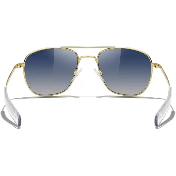 MERRYS Classic Square Aviator Military Polarized Sunglasses for Men or Women S863623k Gold FrameBlue Tinted Gradient Polarized Lens