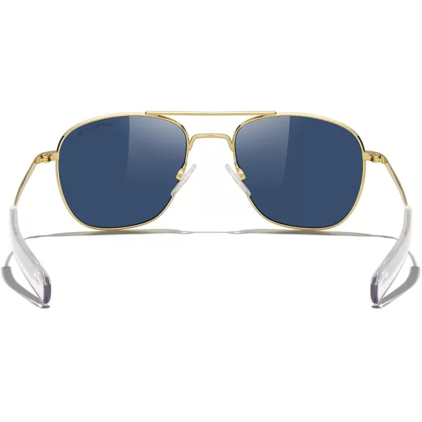 MERRYS Classic Square Aviator Military Polarized Sunglasses for Men or Women S863623k Gold FrameBlue Tinted Polarized Lens