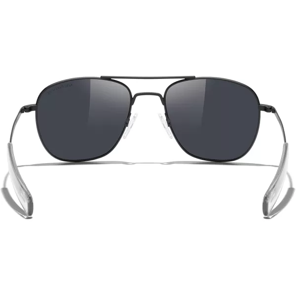 MERRYS Classic Square Aviator Military Polarized Sunglasses for Men or Women S8636Matte Black FrameBlack Polarized Lens