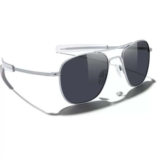 MERRYS Classic Square Aviator Military Polarized Sunglasses for Men or Women S8636Matte Chrome FrameBlack Polarized Lens