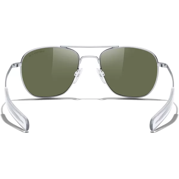 MERRYS Classic Square Aviator Military Polarized Sunglasses for Men or Women S8636Matte Chrome FrameDark Blue Mirror Polarized Lens