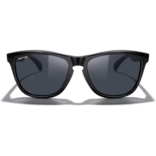 MERRYS Classic Square Polarized Sunglasses For Men Women Fashion Trend Sports Sunglasses S9013Black FrameBlack Polarized Lens
