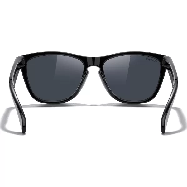 MERRYS Classic Square Polarized Sunglasses For Men Women Fashion Trend Sports Sunglasses S9013Black FrameBlack Polarized Lens