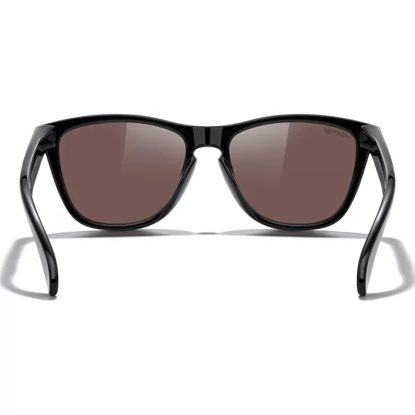 MERRYS Classic Square Polarized Sunglasses For Men Women Fashion Trend Sports Sunglasses S9013Black FrameBlue Mirror Polarized Lens