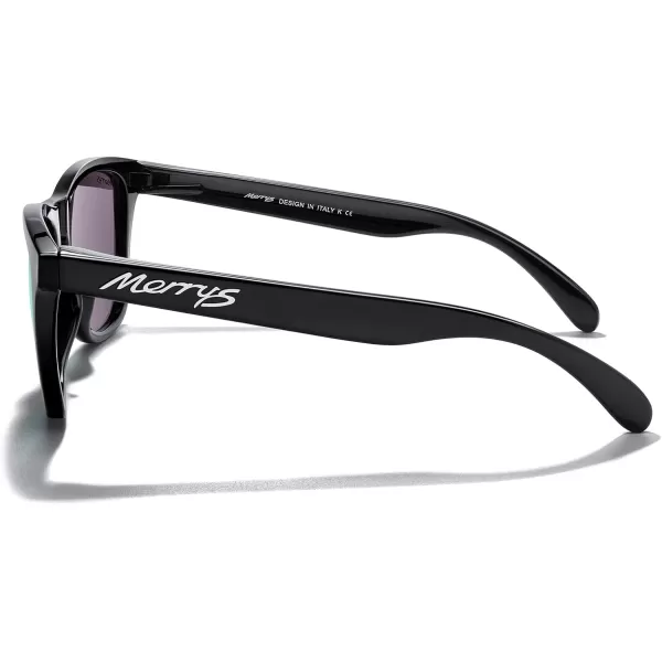 MERRYS Classic Square Polarized Sunglasses For Men Women Fashion Trend Sports Sunglasses S9013Black FrameGreen Mirror Polarized Lens