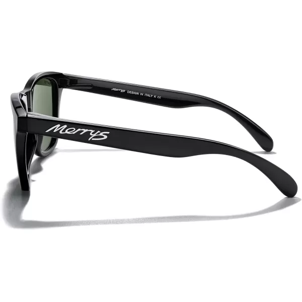 MERRYS Classic Square Polarized Sunglasses For Men Women Fashion Trend Sports Sunglasses S9013Black FrameGreen Polarized Lens