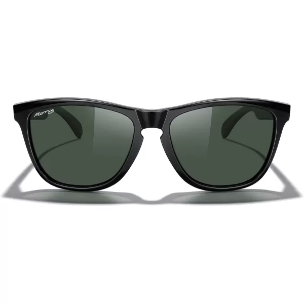 MERRYS Classic Square Polarized Sunglasses For Men Women Fashion Trend Sports Sunglasses S9013Black FrameGreen Polarized Lens
