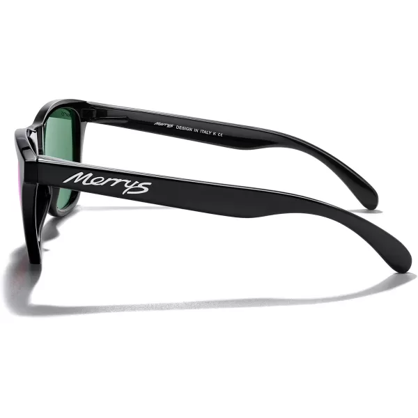 MERRYS Classic Square Polarized Sunglasses For Men Women Fashion Trend Sports Sunglasses S9013Black FramePurple Mirror Polarized Lens
