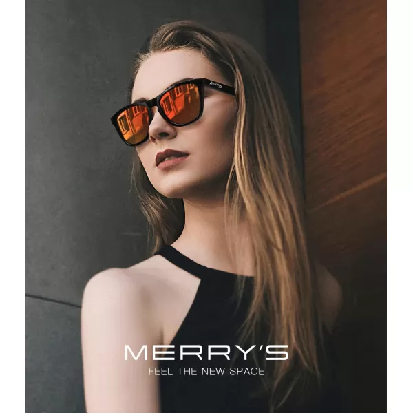 MERRYS Classic Square Polarized Sunglasses For Men Women Fashion Trend Sports Sunglasses S9013Black FrameRed Mirror Polarized Lens