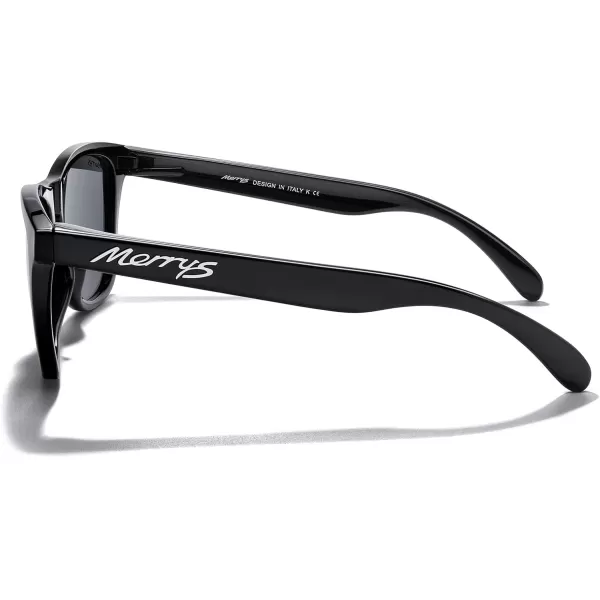 MERRYS Classic Square Polarized Sunglasses For Men Women Fashion Trend Sports Sunglasses S9013Black FrameSilver Mirror Polarized Lens