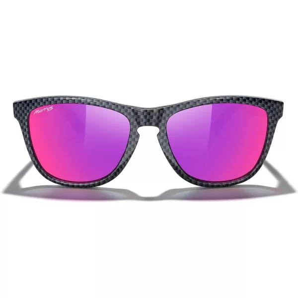 MERRYS Classic Square Polarized Sunglasses For Men Women Fashion Trend Sports Sunglasses S9013Limited Black FramePurple Mirror Polarized Lens