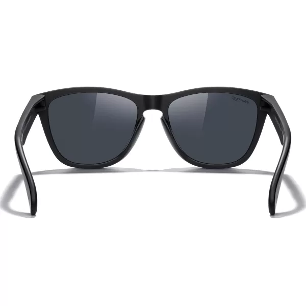 MERRYS Classic Square Polarized Sunglasses For Men Women Fashion Trend Sports Sunglasses S9013Matte Black FrameBlack Polarized Lens