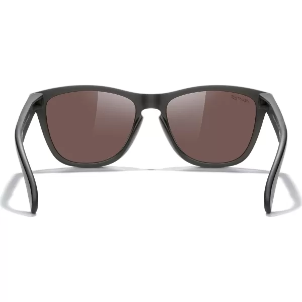 MERRYS Classic Square Polarized Sunglasses For Men Women Fashion Trend Sports Sunglasses S9013Matte Black FrameBlue Mirror Polarized LensBlue Logo