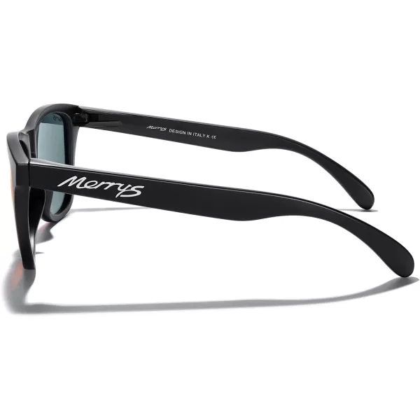 MERRYS Classic Square Polarized Sunglasses For Men Women Fashion Trend Sports Sunglasses S9013Matte Black FrameRed Mirror Polarized Lens