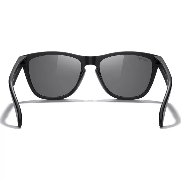 MERRYS Classic Square Polarized Sunglasses For Men Women Fashion Trend Sports Sunglasses S9013Matte Black FrameSilver Mirror Polarized Lens