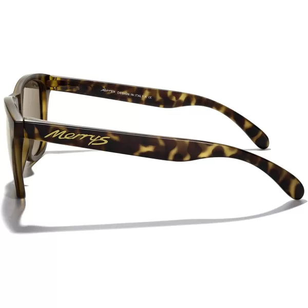MERRYS Classic Square Polarized Sunglasses For Men Women Fashion Trend Sports Sunglasses S9013Matte Leopard FrameBrown Polarized Lens