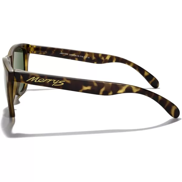 MERRYS Classic Square Polarized Sunglasses For Men Women Fashion Trend Sports Sunglasses S9013Matte Leopard FrameGreen Polarized Lens