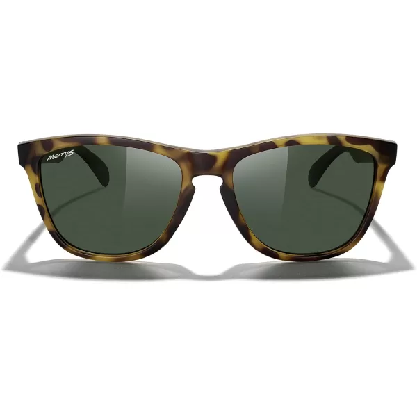 MERRYS Classic Square Polarized Sunglasses For Men Women Fashion Trend Sports Sunglasses S9013Matte Leopard FrameGreen Polarized Lens