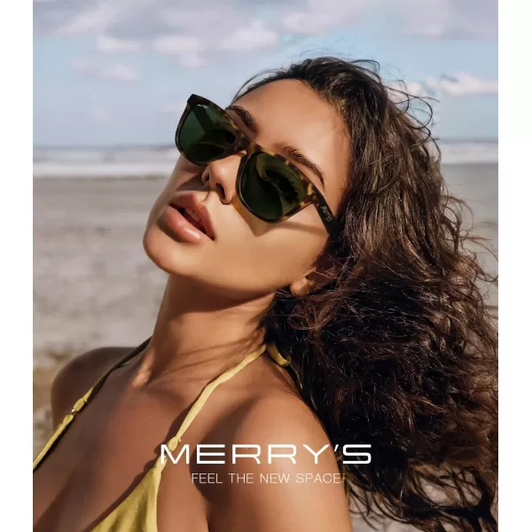 MERRYS Classic Square Polarized Sunglasses For Men Women Fashion Trend Sports Sunglasses S9013Matte Leopard FrameGreen Polarized Lens