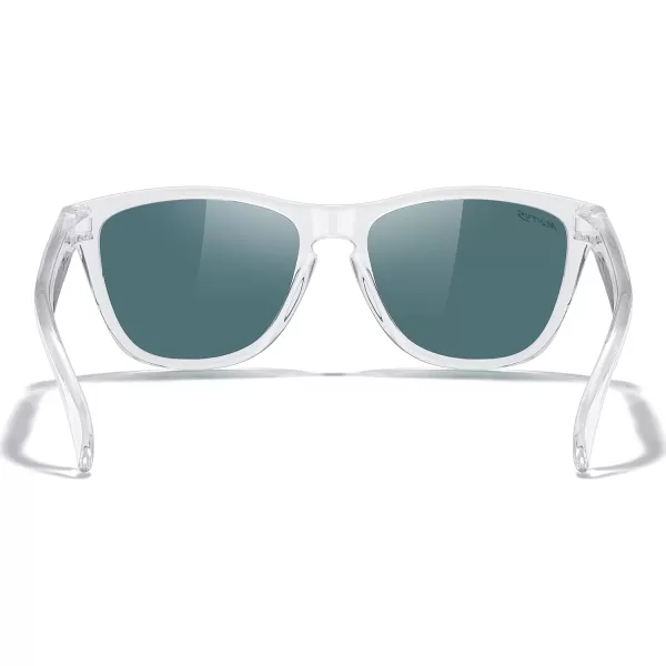 MERRYS Classic Square Polarized Sunglasses For Men Women Fashion Trend Sports Sunglasses S9013Transparent FramePink Mirror Polarized Lens