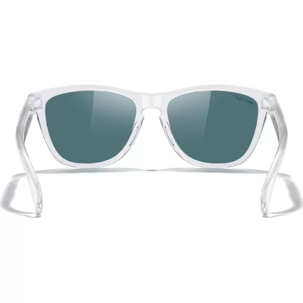MERRYS Classic Square Polarized Sunglasses For Men Women Fashion Trend Sports Sunglasses S9013Transparent FrameRed Mirror Polarized Lens