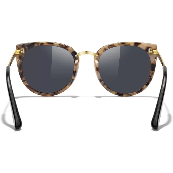 MERRYS Girls Cat Eye Sunglasses for kids Children Polarized Sunglasses S7001Tortoise FrameGold MetalBlack Lens