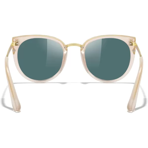 MERRYS Girls Cat Eye Sunglasses for kids Children Polarized Sunglasses S7001Tra Pink FrameGold MetalPink Mirror Lens