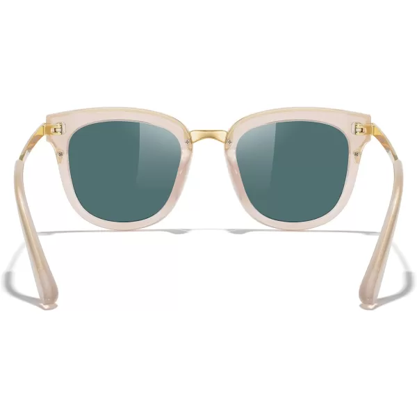 MERRYS Girls Cat Eye Sunglasses for kids Children Polarized Sunglasses S7001Ztra Pink FrameGold MetalRed Mirror Lens