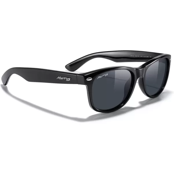 MERRYS Polarized Unisex Shades Sunglasses for Men and Women Vintage Polarized Sun Glasses Mirror LensBlack FrameBlack Lens