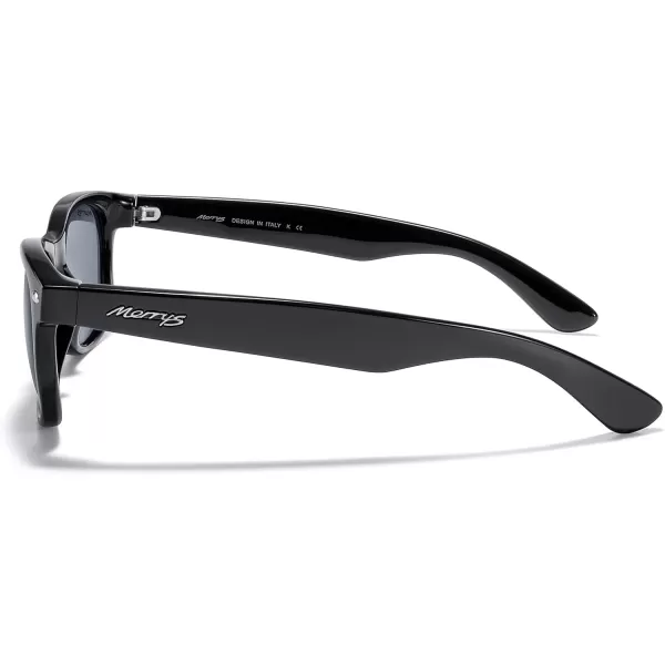 MERRYS Polarized Unisex Shades Sunglasses for Men and Women Vintage Polarized Sun Glasses Mirror LensBlack FrameBlack Lens