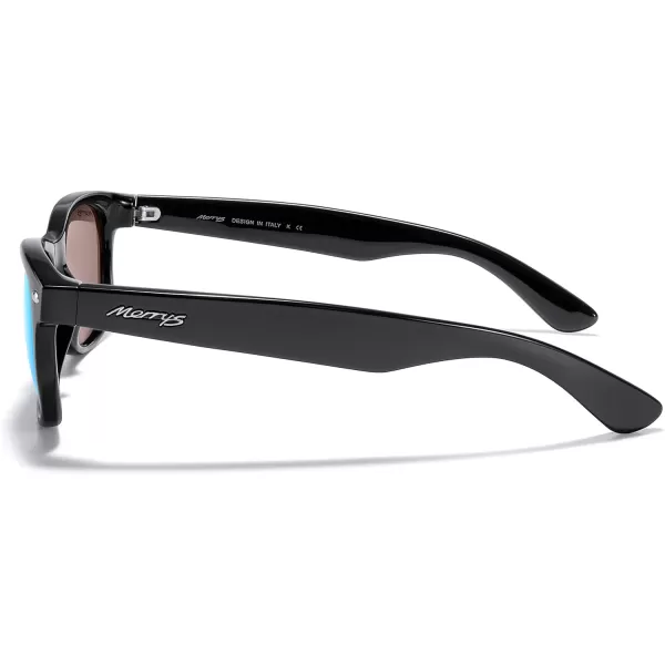MERRYS Polarized Unisex Shades Sunglasses for Men and Women Vintage Polarized Sun Glasses Mirror LensBlack FrameBlue Mirror Lens