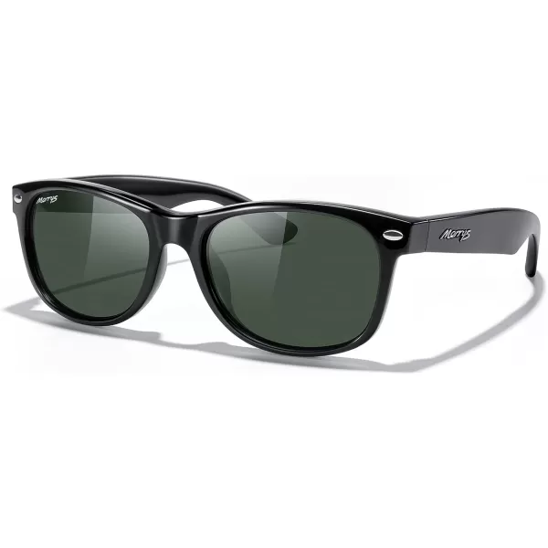 MERRYS Polarized Unisex Shades Sunglasses for Men and Women Vintage Polarized Sun Glasses Mirror LensBlack FrameG15 Lens