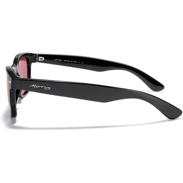 MERRYS Polarized Unisex Shades Sunglasses for Men and Women Vintage Polarized Sun Glasses Mirror LensBlack FrameRed Lens