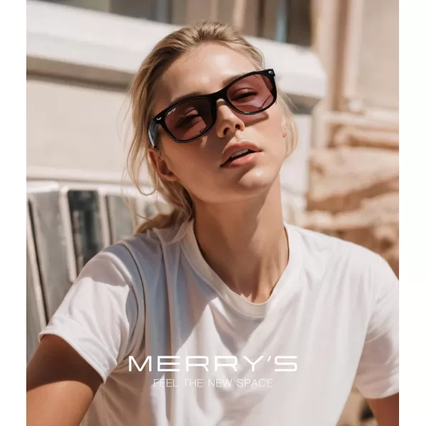 MERRYS Polarized Unisex Shades Sunglasses for Men and Women Vintage Polarized Sun Glasses Mirror LensBlack FrameRed Lens