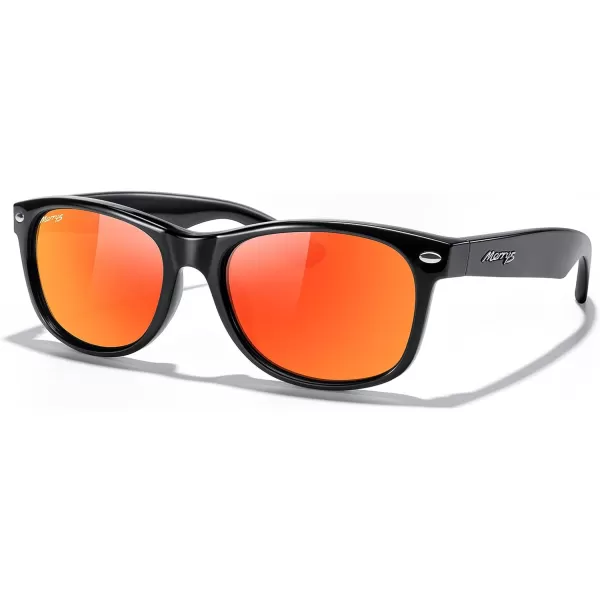 MERRYS Polarized Unisex Shades Sunglasses for Men and Women Vintage Polarized Sun Glasses Mirror LensBlack FrameRed Mirror Lens
