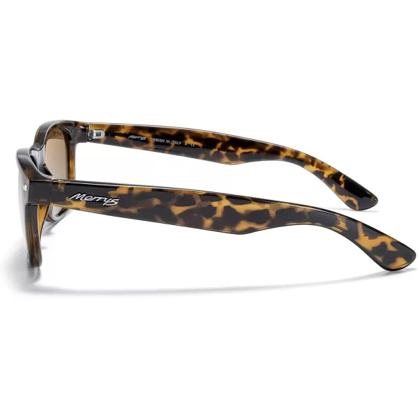 MERRYS Polarized Unisex Shades Sunglasses for Men and Women Vintage Polarized Sun Glasses Mirror LensLeopard FrameBrown Gradient Lens